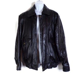 Vintage 80"s Men's Bomber Jacket Patchwork Stitches Leather Size L 2747  2/22